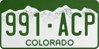 CO license plate 991ACP