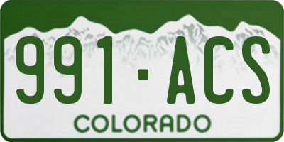 CO license plate 991ACS