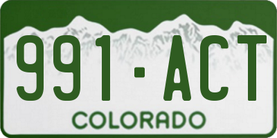 CO license plate 991ACT