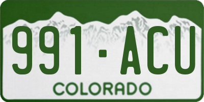 CO license plate 991ACU