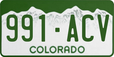 CO license plate 991ACV