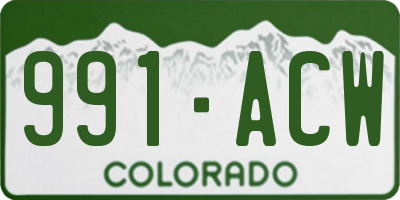 CO license plate 991ACW