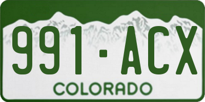 CO license plate 991ACX