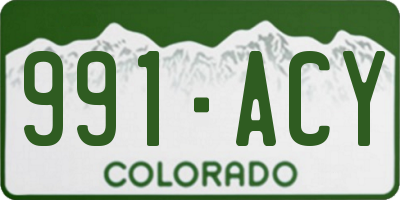CO license plate 991ACY
