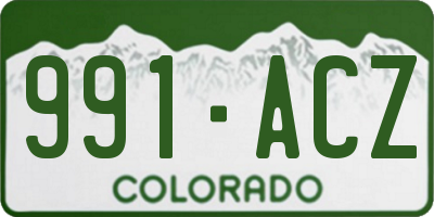 CO license plate 991ACZ