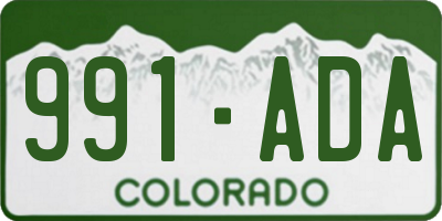 CO license plate 991ADA