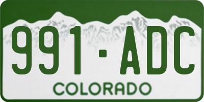 CO license plate 991ADC