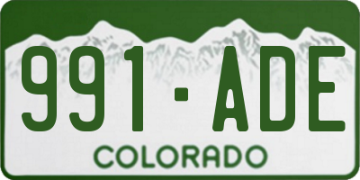 CO license plate 991ADE