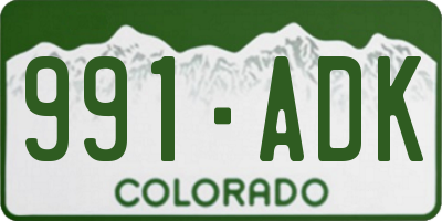 CO license plate 991ADK