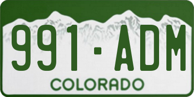 CO license plate 991ADM