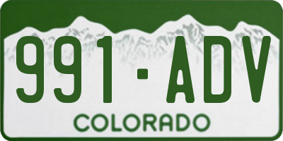 CO license plate 991ADV