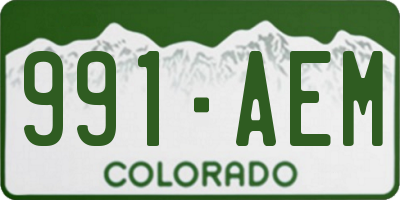 CO license plate 991AEM