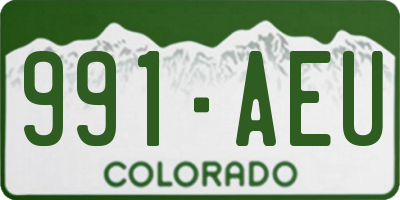 CO license plate 991AEU