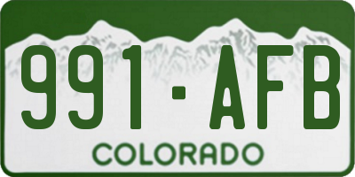 CO license plate 991AFB