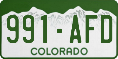 CO license plate 991AFD
