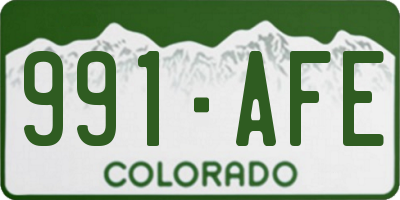 CO license plate 991AFE