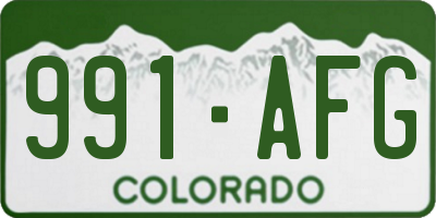CO license plate 991AFG