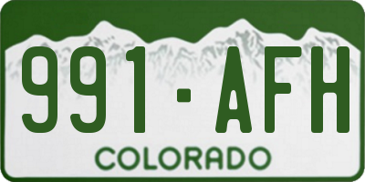 CO license plate 991AFH