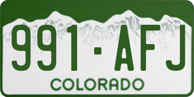 CO license plate 991AFJ
