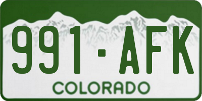 CO license plate 991AFK
