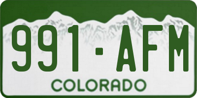 CO license plate 991AFM