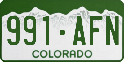 CO license plate 991AFN