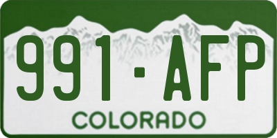 CO license plate 991AFP