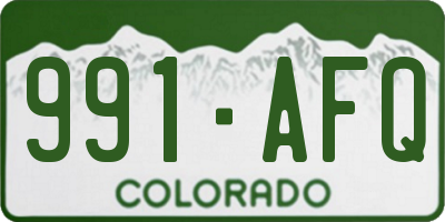 CO license plate 991AFQ