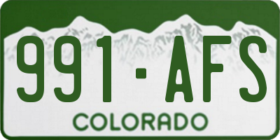 CO license plate 991AFS