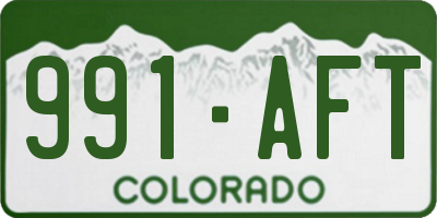 CO license plate 991AFT