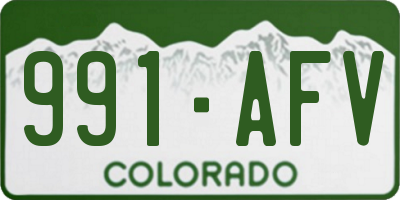 CO license plate 991AFV