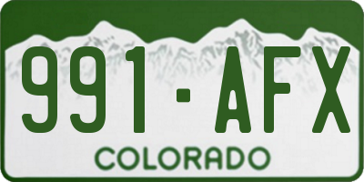 CO license plate 991AFX