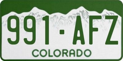 CO license plate 991AFZ