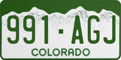 CO license plate 991AGJ