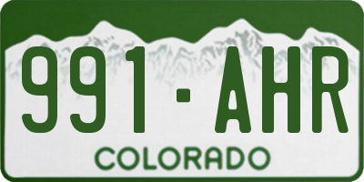 CO license plate 991AHR