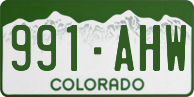 CO license plate 991AHW
