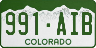 CO license plate 991AIB