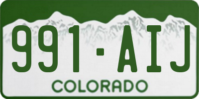 CO license plate 991AIJ