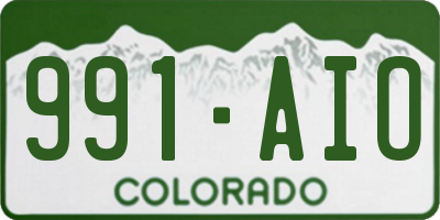 CO license plate 991AIO