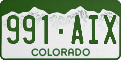 CO license plate 991AIX