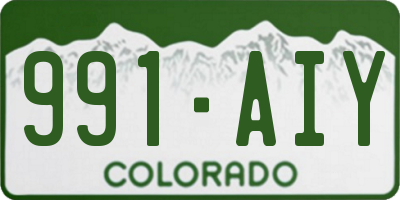 CO license plate 991AIY