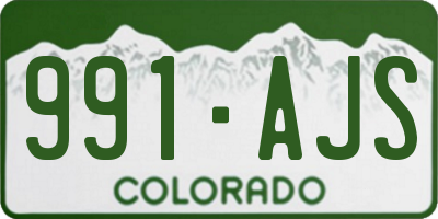 CO license plate 991AJS