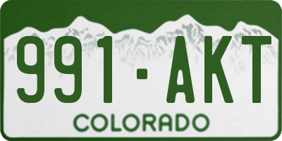 CO license plate 991AKT