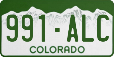CO license plate 991ALC
