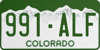 CO license plate 991ALF
