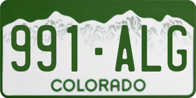 CO license plate 991ALG