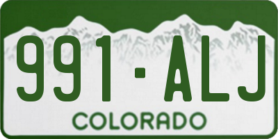 CO license plate 991ALJ