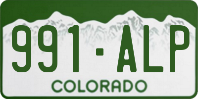CO license plate 991ALP