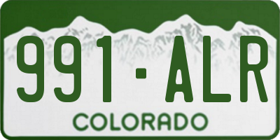 CO license plate 991ALR