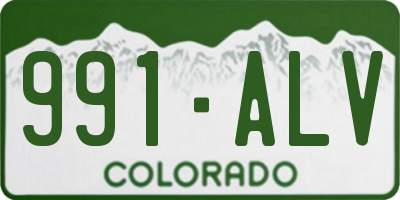 CO license plate 991ALV